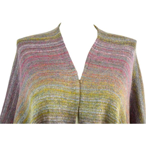 Christopher & Banks Multi Color Space Dye Ruana Poncho Sweater ONE SIZE CJ NWT - Picture 2 of 5